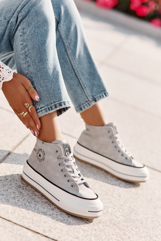 pašiltinti Laisvalaikio bateliai su platforma Eko Oda Big Star OO274069 mėlynos spalvos