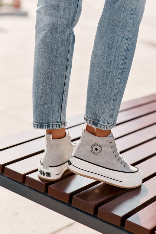 pašiltinti Laisvalaikio bateliai su platforma Eko Oda Big Star OO274069 mėlynos spalvos