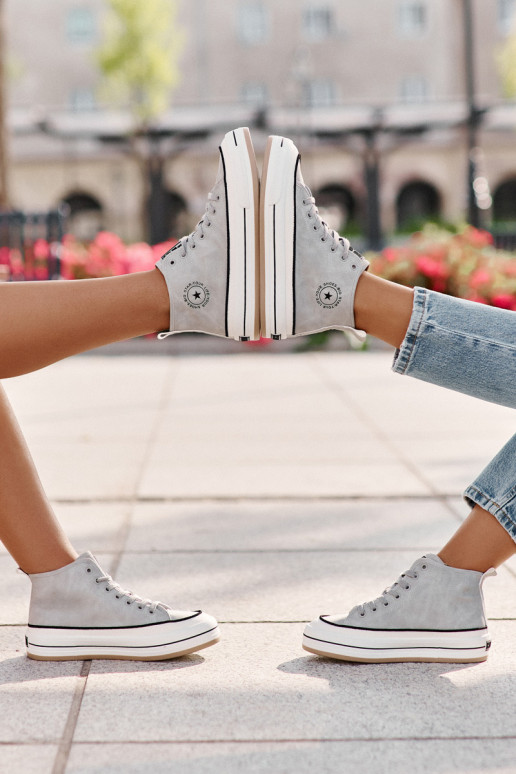 pašiltinti Laisvalaikio bateliai su platforma Eko Oda Big Star OO274069 mėlynos spalvos