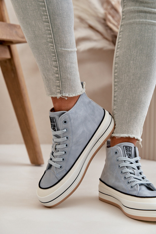 pašiltinti Laisvalaikio bateliai su platforma Eko Oda Big Star OO274069 mėlynos spalvos