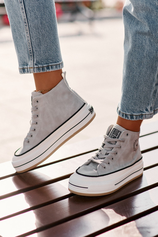 pašiltinti Laisvalaikio bateliai su platforma Eko Oda Big Star OO274069 mėlynos spalvos