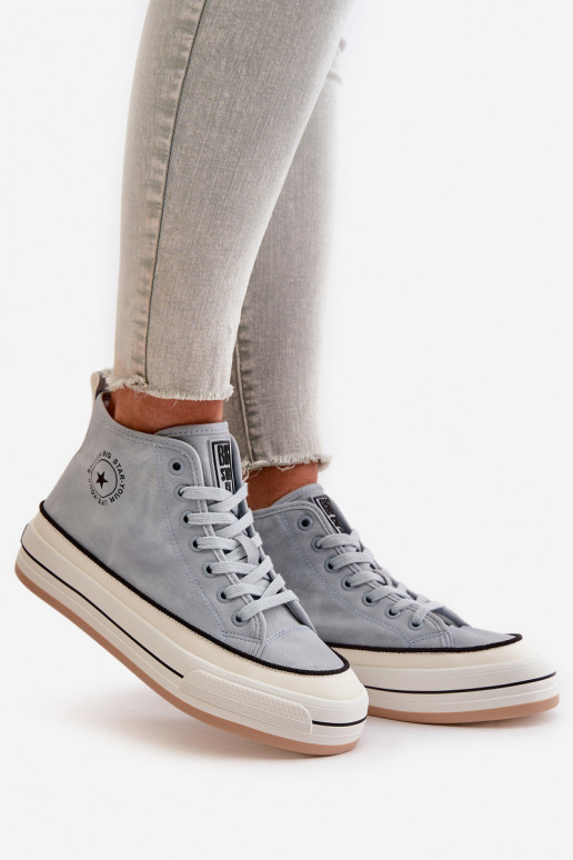 pašiltinti Laisvalaikio bateliai su platforma Eko Oda Big Star OO274069 mėlynos spalvos