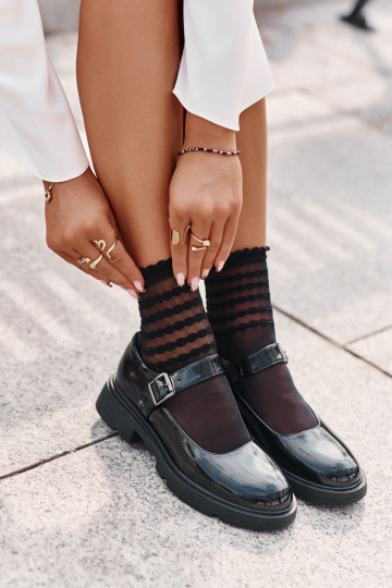 su lako efektu batai Moteriškas su dirželiais juodos spalvos Vinceza 62179