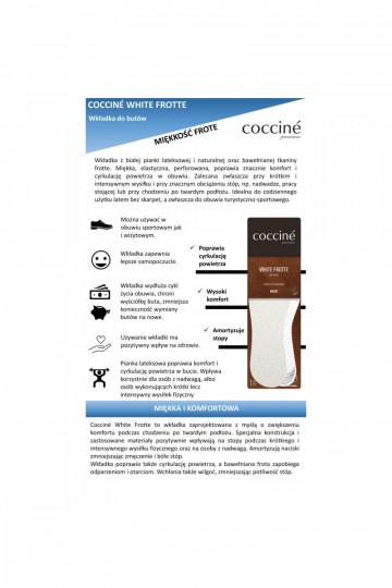 Vidpadžiai Coccine INhite Frotte medvilninis frotinis audinys ant latekso putų 34-41 2