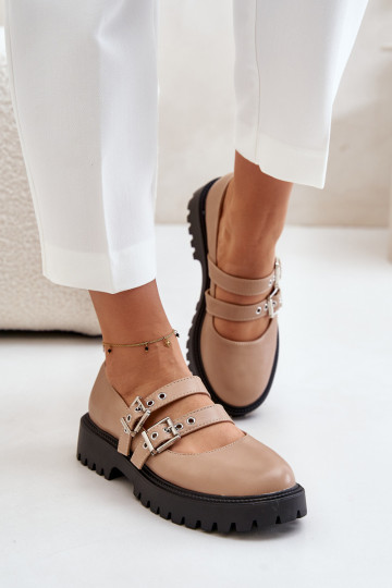 batai Moteriškas su juostelėmis Eko Oda smėlio spalvos Terione 2