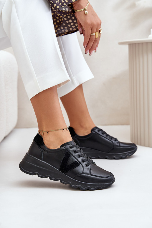 Oda sportiniai bateliai Moteriškas Vinceza 7918 juodos spalvos Oda sportiniai bateliai Moteriškas Vinceza 7918 juodos spalvos