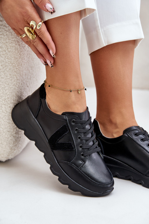 Oda sportiniai bateliai Moteriškas Vinceza 7918 juodos spalvos Oda sportiniai bateliai Moteriškas Vinceza 7918 juodos spalvos