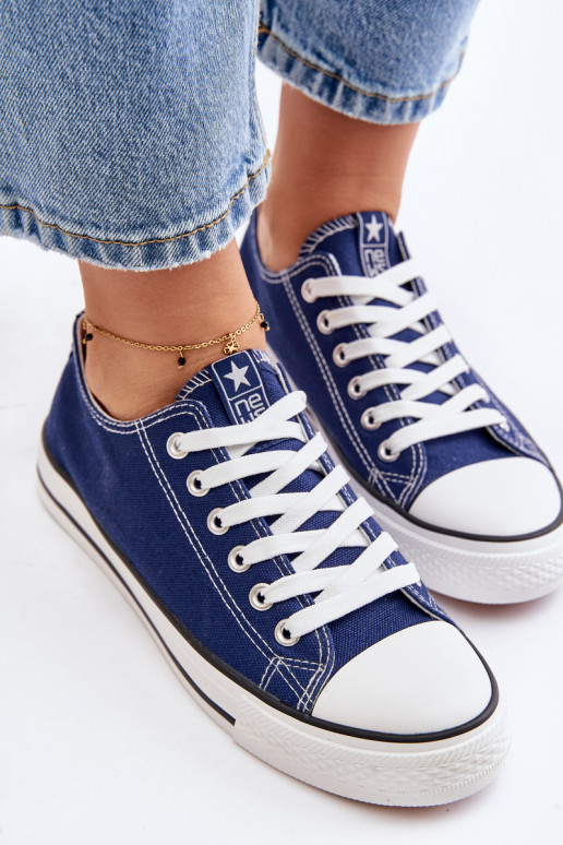 Moteriškas Klasikinio modelio laisvalaikio batai tamsiai mėlynos spalvos Ecoma Moteriškas Klasikinio modelio laisvalaikio batai tamsiai mėlynos spalvos Ecoma