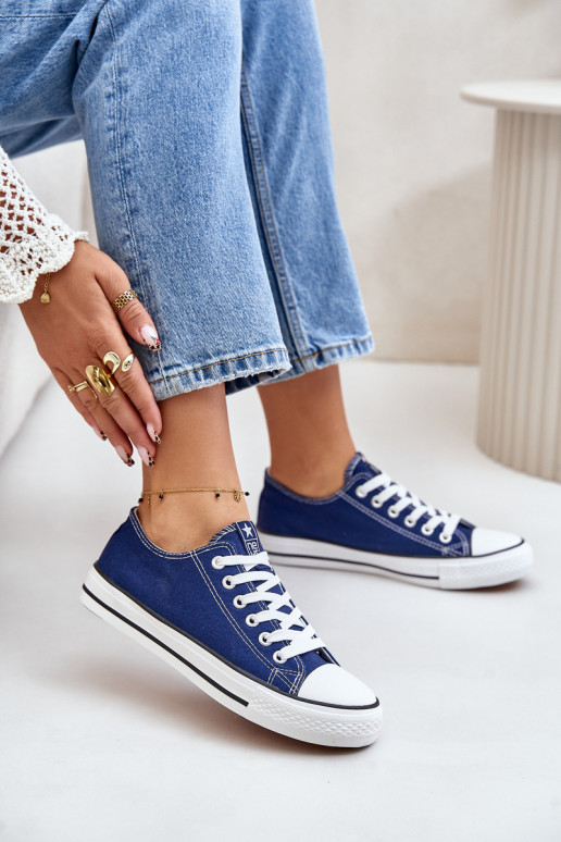 Moteriškas Klasikinio modelio laisvalaikio batai tamsiai mėlynos spalvos Ecoma Moteriškas Klasikinio modelio laisvalaikio batai tamsiai mėlynos spalvos Ecoma