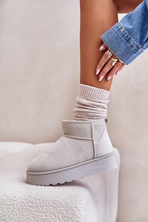 sniego batai Moteriškas su platforma pašiltinti su kailiuku viduje pilkos spalvos Xamella