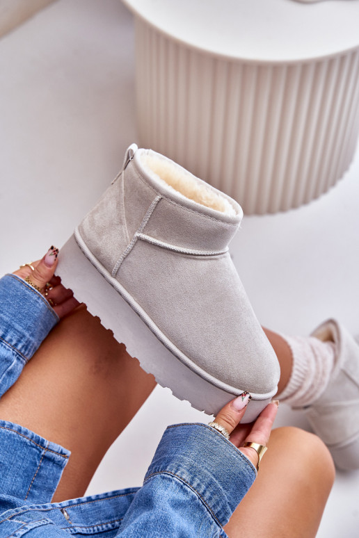 sniego batai Moteriškas su platforma pašiltinti su kailiuku viduje pilkos spalvos Xamella