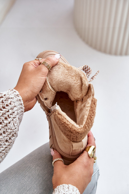 Moteriškas pašiltinti Aulinukai batai su platforma rudos spalvos Alcyhen Moteriškas pašiltinti Aulinukai batai su platforma rudos spalvos Alcyhen