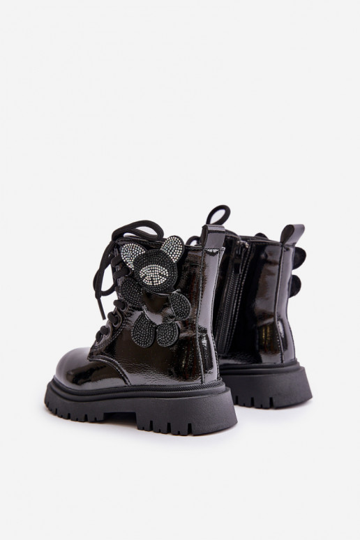 pašiltinti Aulinukai Vaikiški Su Meškiuku Į Pilį su lako efektu juodos spalvos Relobia