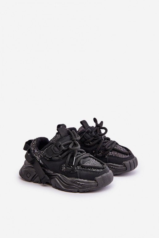 Sneakers modelio batai Vaikiški Ozdobione Cekinami juodos spalvos Liatoma