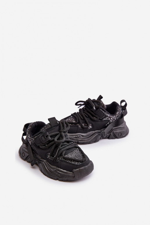 Sneakers modelio batai Vaikiški Ozdobione Cekinami juodos spalvos Liatoma