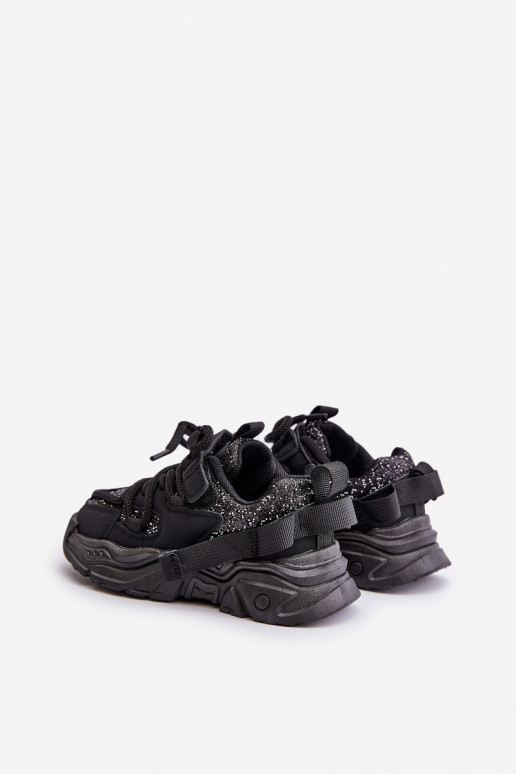Sneakers modelio batai Vaikiški Ozdobione Cekinami juodos spalvos Liatoma