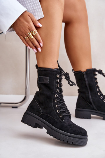 Darbiniai kulkšnies batai Moteriškas Į Pilį Z iš eko zomšosu juodos spalvos Savalann