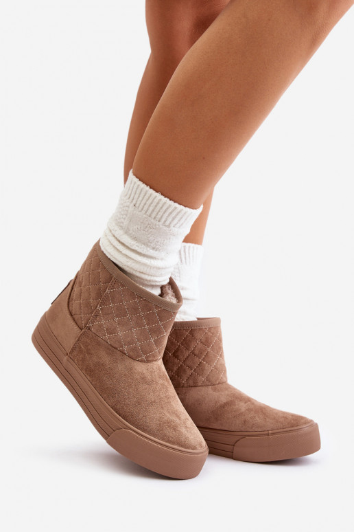 Aulinukai sniego batai Į Pilį pašiltinti su kailiuku viduje Big Star OO274A524 smėlio spalvos Aulinukai sniego batai Į Pilį pašiltinti su kailiuku viduje Big Star OO274A524 smėlio spalvos