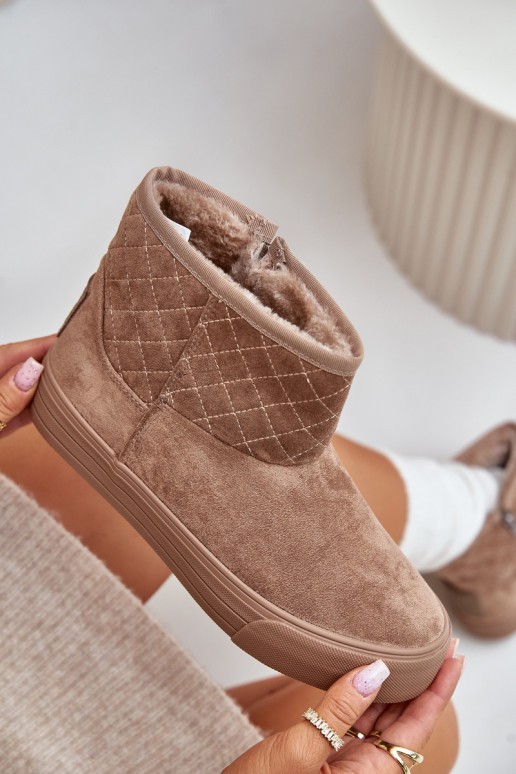 Aulinukai sniego batai Į Pilį pašiltinti su kailiuku viduje Big Star OO274A524 smėlio spalvos Aulinukai sniego batai Į Pilį pašiltinti su kailiuku viduje Big Star OO274A524 smėlio spalvos