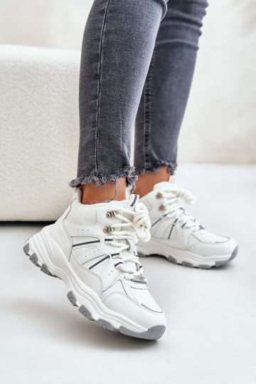 pašiltinti Sneakers modelio batai Moteriškas Big Star OO274A161 baltos spalvos 2