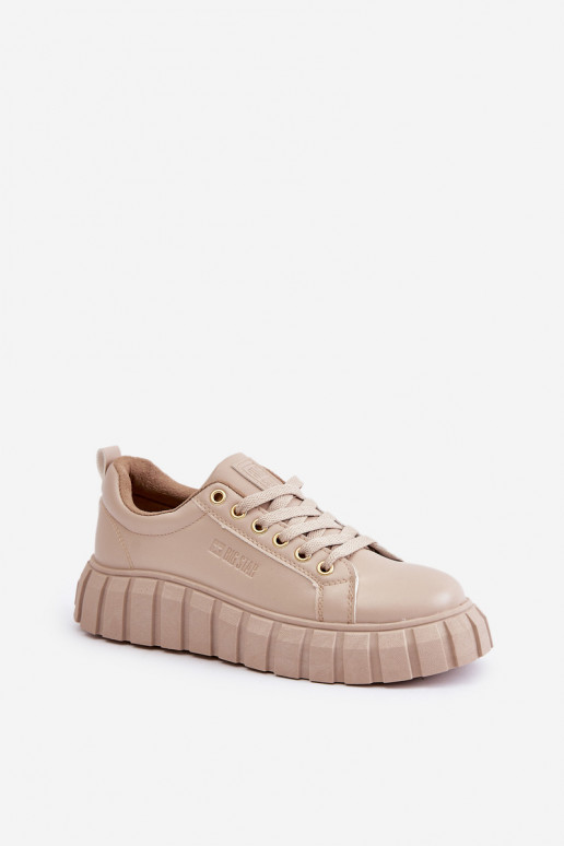 Pašiltinti sneakers modelio batai moteriški Big Star MM274618 smėlio spalvos