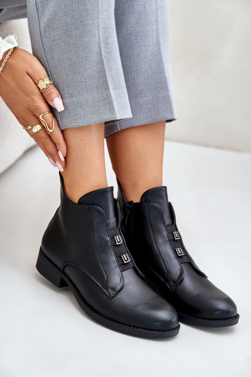 pašiltinti Moteriški aulinukai su plačiais kulniukais iš eko odos S.Barski HY42-716 juodos spalvos pašiltinti Moteriški aulinukai su plačiais kulniukais iš eko odos S.Barski HY42-716 juodos spalvos