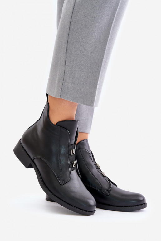 pašiltinti Moteriški aulinukai su plačiais kulniukais iš eko odos S.Barski HY42-716 juodos spalvos pašiltinti Moteriški aulinukai su plačiais kulniukais iš eko odos S.Barski HY42-716 juodos spalvos