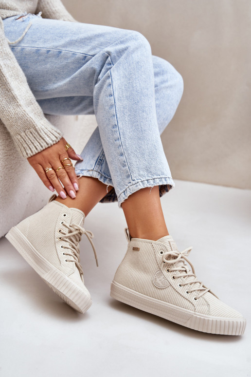 pašiltinti Velvetinės Laisvalaikio bateliai Big Star OO274771 Hi-Poly System smėlio spalvos