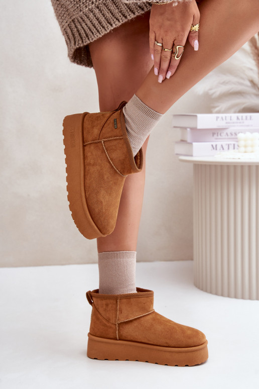 Žemas sniego batai su platforma Big Star OO274A098 rudos spalvos