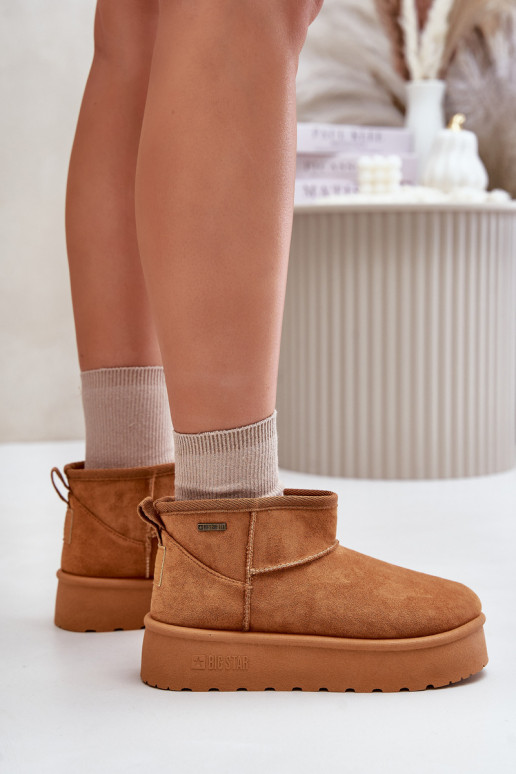 Žemas sniego batai su platforma Big Star OO274A098 rudos spalvos