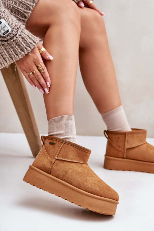 Žemas sniego batai su platforma Big Star OO274A098 rudos spalvos