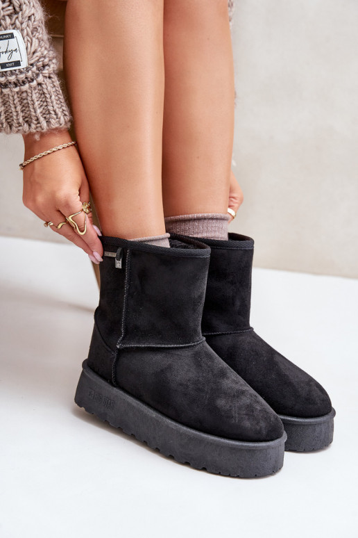 Aukštas sniego batai Moteriškas su platforma Big Star OO274898 juodos spalvos