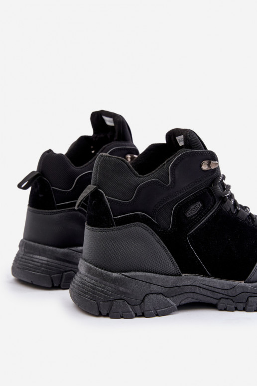 Pašiltinti žygio batai vyrams su raišteliais juodos spalvos Zerista