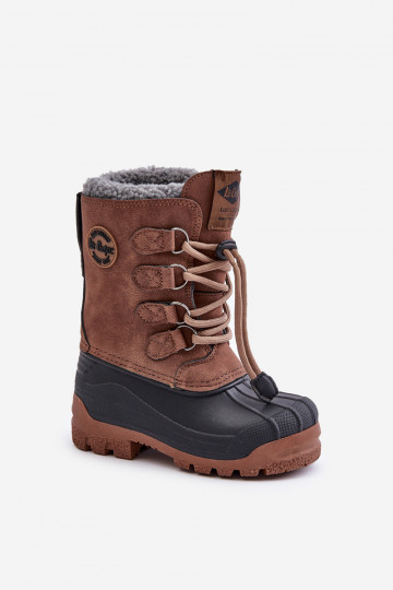 Šilti sniego batai vaikams su užtempiamu užsegimu Lee Cooper LCJ-24-44-2842K rudos spalvos