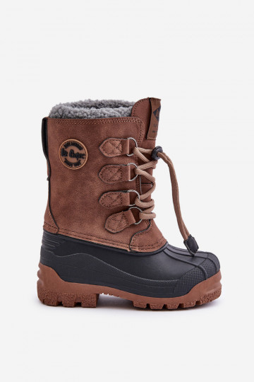 Šilti sniego batai vaikams su užtempiamu užsegimu Lee Cooper LCJ-24-44-2842K rudos spalvos 2