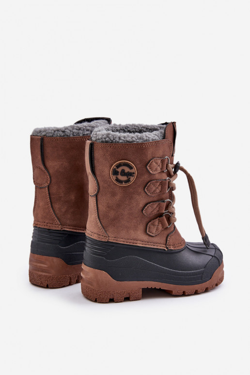 Šilti sniego batai vaikams su užtempiamu užsegimu Lee Cooper LCJ-24-44-2842K rudos spalvos