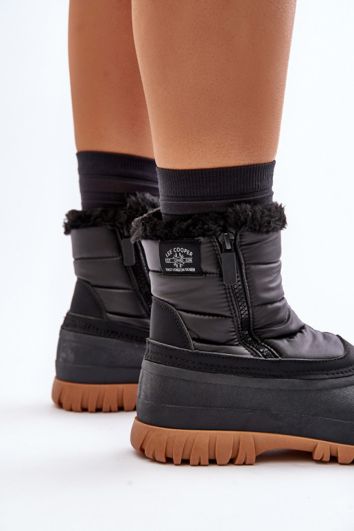 Sniego batai moteriški pašiltinti su kailiuku viduje Lee Cooper LCJ-24-44-2866 juodos spalvos