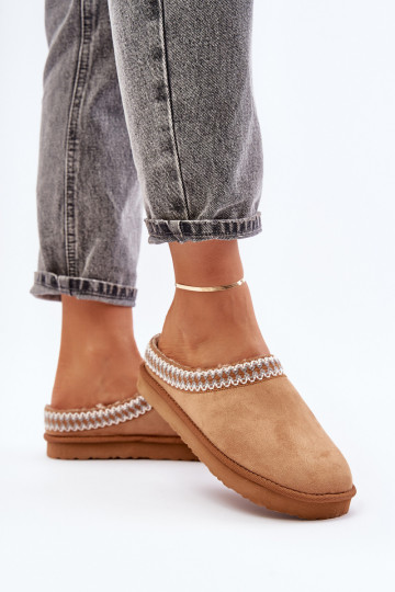 Patogus batai naminės Šlepetės Z Haftem Moteriškas Inblu FX000021 rudos spalvos