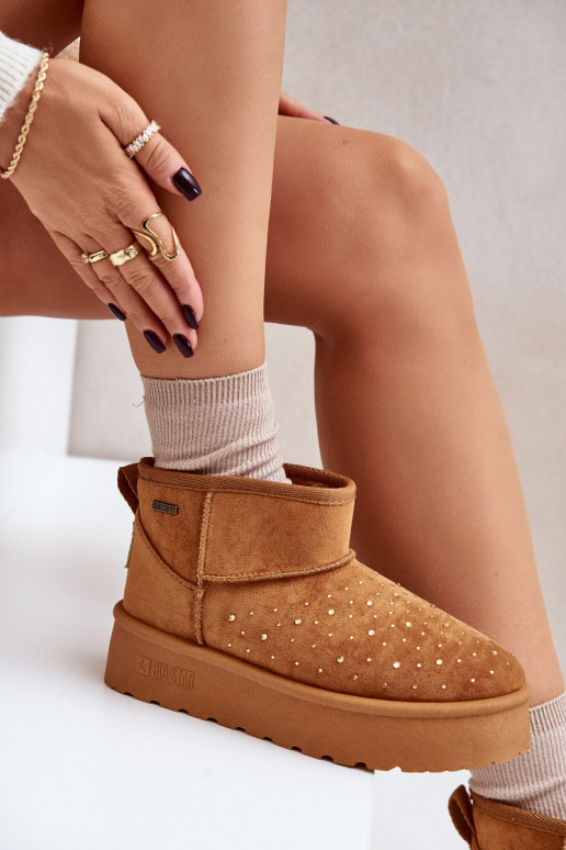 sniego batai Su dekoracija su platforma Big Star OO274A104 rudos spalvos sniego batai Su dekoracija su platforma Big Star OO274A104 rudos spalvos