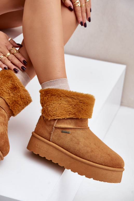 sniego batai su platforma su kailiuku Big Star OO274A106 rudos spalvos sniego batai su platforma su kailiuku Big Star OO274A106 rudos spalvos