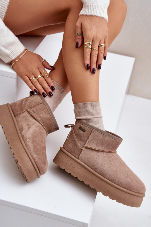 Žemas sniego batai su platforma Big Star OO274A100 smėlio spalvos Žemas sniego batai su platforma Big Star OO274A100 smėlio spalvos