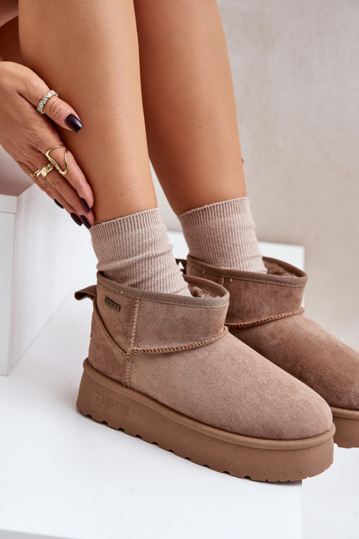 Žemas sniego batai su platforma Big Star OO274A100 smėlio spalvos Žemas sniego batai su platforma Big Star OO274A100 smėlio spalvos