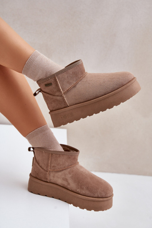 Žemas sniego batai su platforma Big Star OO274A100 smėlio spalvos Žemas sniego batai su platforma Big Star OO274A100 smėlio spalvos