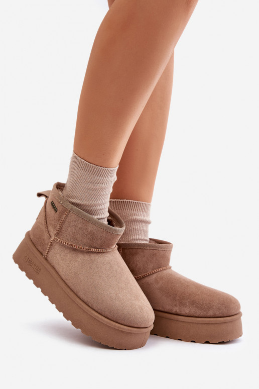 Žemas sniego batai su platforma Big Star OO274A100 smėlio spalvos Žemas sniego batai su platforma Big Star OO274A100 smėlio spalvos