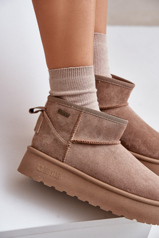 Žemas sniego batai su platforma Big Star OO274A100 smėlio spalvos Žemas sniego batai su platforma Big Star OO274A100 smėlio spalvos