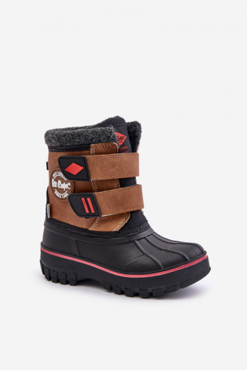 Sniego batai vaikiški su lipniais užsegimais Lee Cooper LCJ-24-44-2864K rudos spalvos