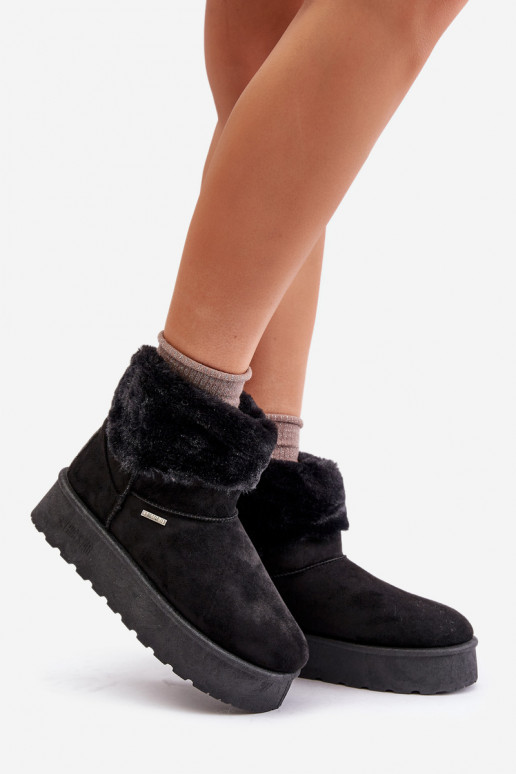 sniego batai su platforma su kailiuku Big Star OO274A108 juodos spalvos sniego batai su platforma su kailiuku Big Star OO274A108 juodos spalvos