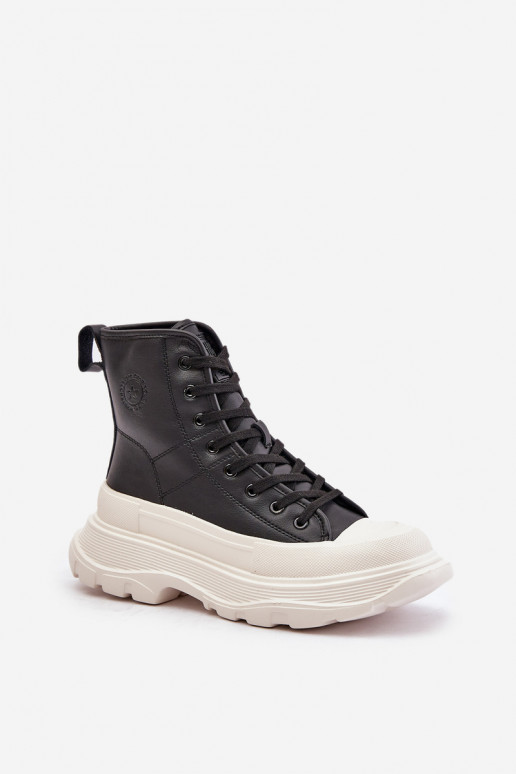 Oda pašiltinti laisvalaikio batai su platforma Big Star OO274A599 juodos spalvos Oda pašiltinti laisvalaikio batai su platforma Big Star OO274A599 juodos spalvos