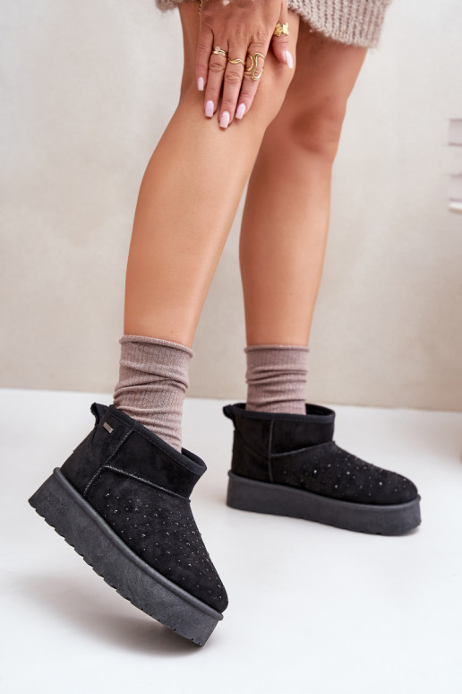 sniego batai Su dekoracija su platforma Big Star OO274A105 juodos spalvos sniego batai Su dekoracija su platforma Big Star OO274A105 juodos spalvos