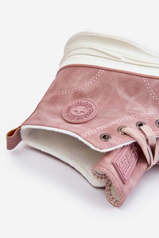 pašiltinti Laisvalaikio bateliai su platforma Big Star OO274071 rožinės spalvos